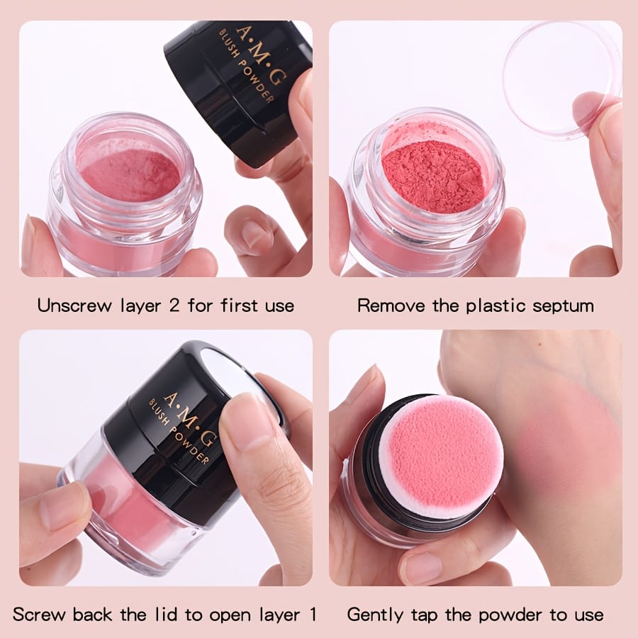 jkthpu-45 KissIcon Blush Powder Puff Long Lasting Waterproof Finish