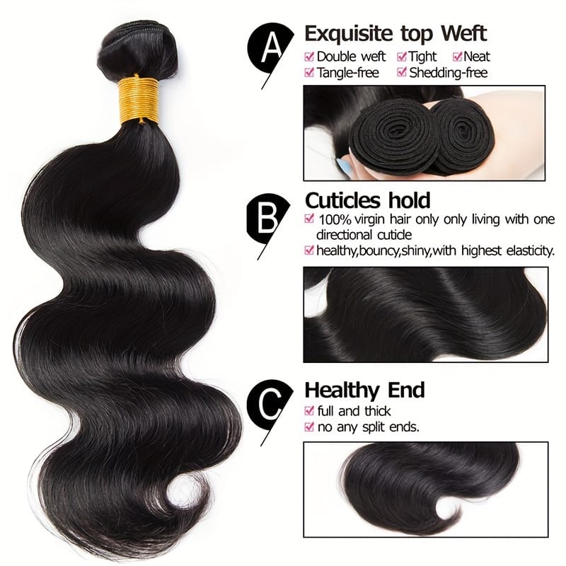 KissICON KissIcon Body Wave 3 Bundles - 100% Virgin