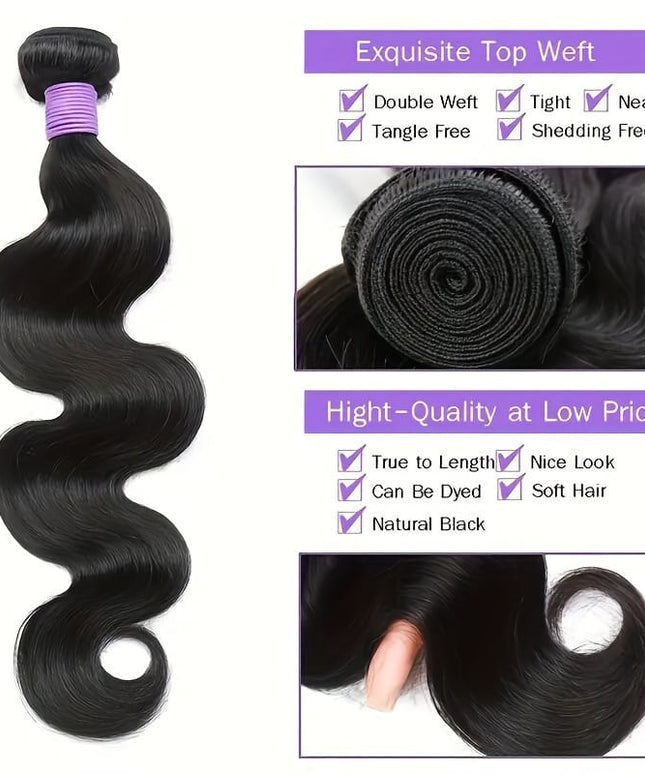 KissICON KissIcon Body Wave Bundles Virgin Hair - Natural