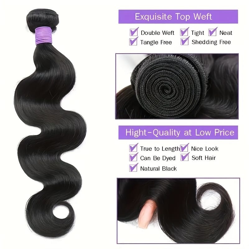 KissICON KissIcon Body Wave Bundles Virgin Hair - Natural