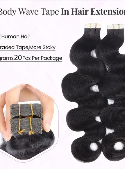 KissICON KissIcon Body Wave Tape In Extensions Natural Look