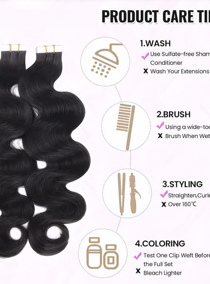 KissICON KissIcon Body Wave Tape In Extensions Natural Look