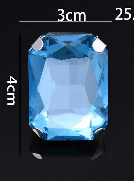 KissICON Kissicon Bohemian Blue Square Ring – Colorful Crystal