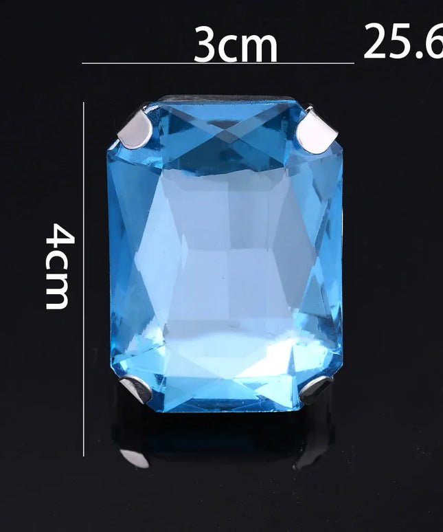 KissICON Kissicon Bohemian Blue Square Ring – Colorful Crystal