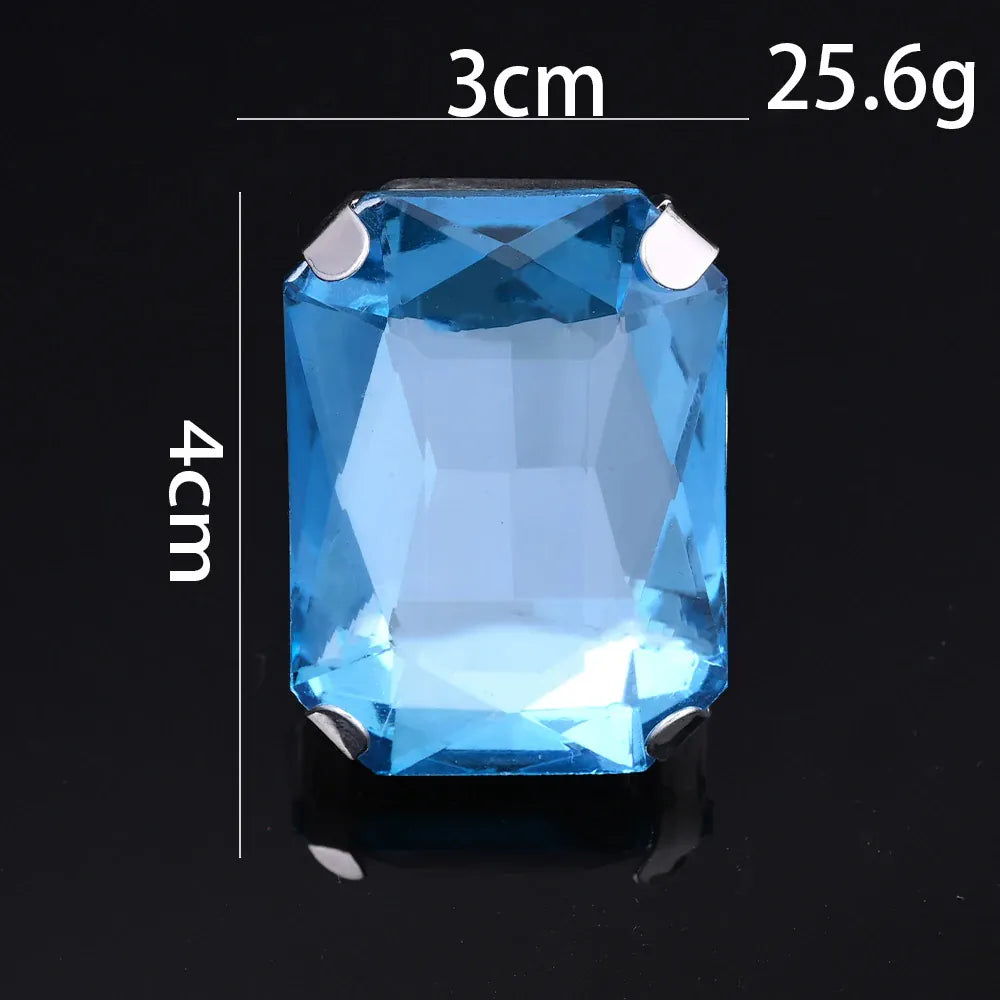 KissICON Kissicon Bohemian Blue Square Ring – Colorful Crystal