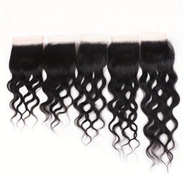 KissICON KissIcon Brazilian Natural Wave Bundles HD Lace Closure