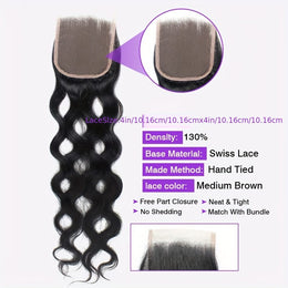 KissICON KissIcon Brazilian Natural Wave Bundles HD Lace Closure