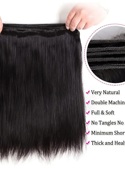 KissICON KissIcon Brazilian Straight Hair 3 Bundles - Double