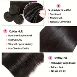 KissICON KissIcon Brazilian Straight Hair 3 Bundles Virgin Hair