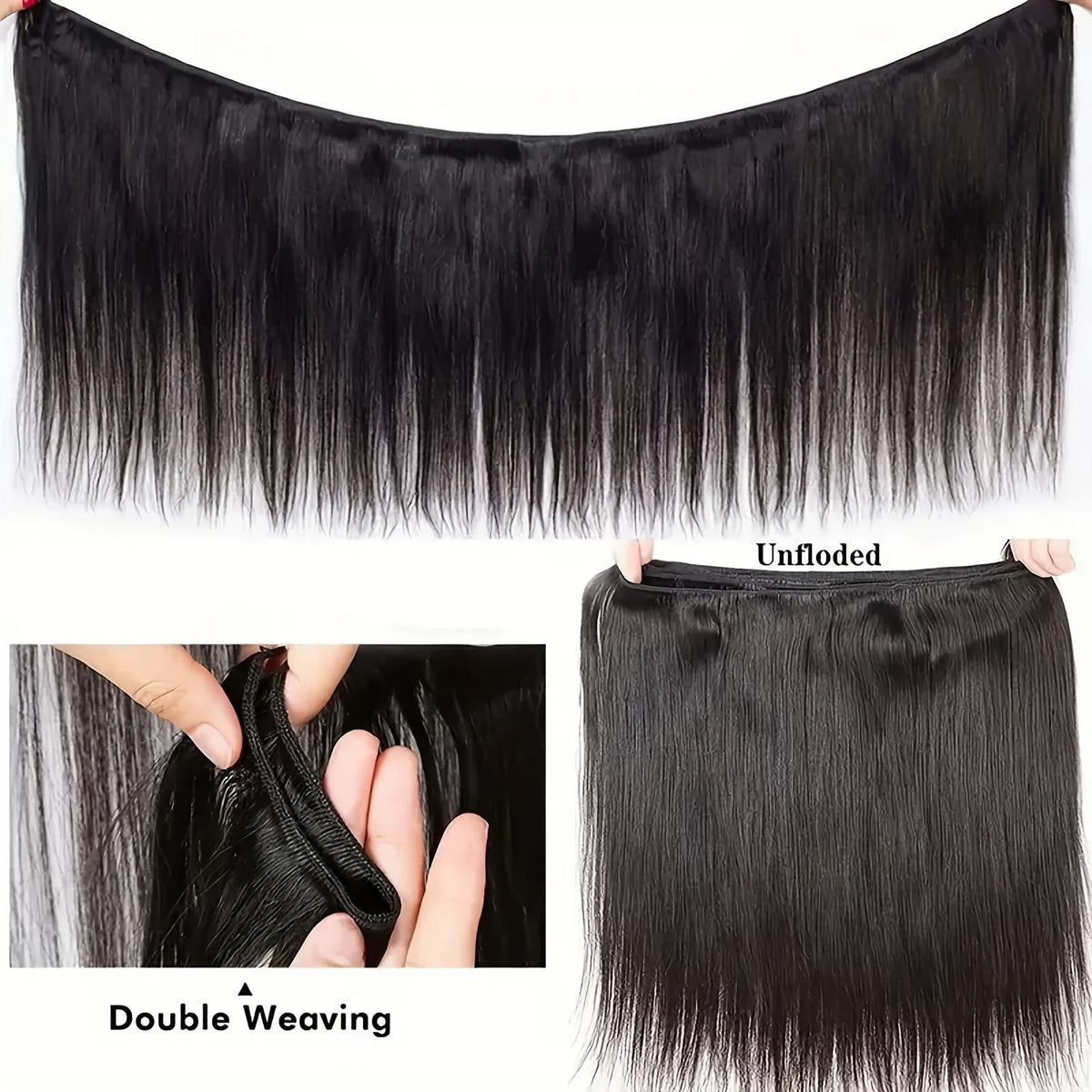 KissICON KissIcon Brazilian Straight Hair 3 Bundles Virgin Hair