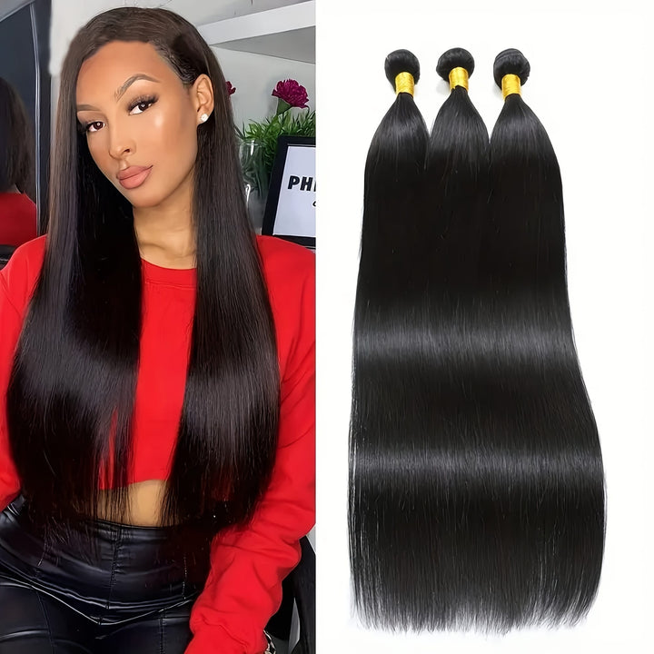 KissIcon Brazilian Straight Hair 3 Bundles Virgin Hair