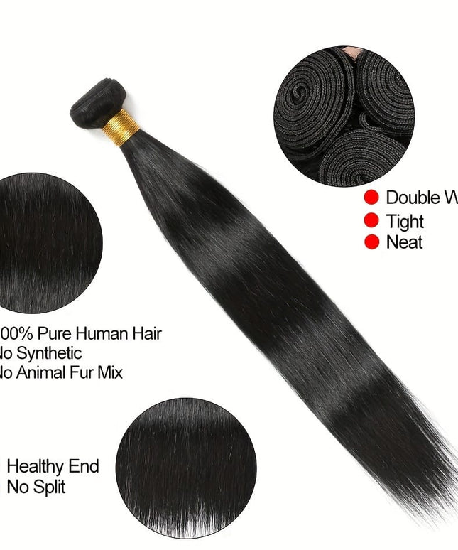KissICON KissIcon Brazilian Straight Hair Bundles 12-26in - Natural