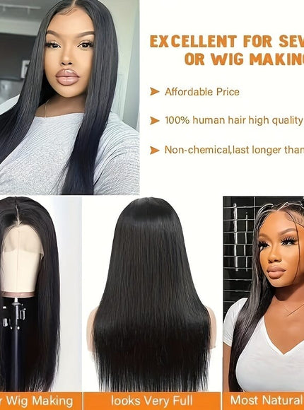 KissICON Kissicon Brazilian Straight Hair Bundles Lace Virgin Bra