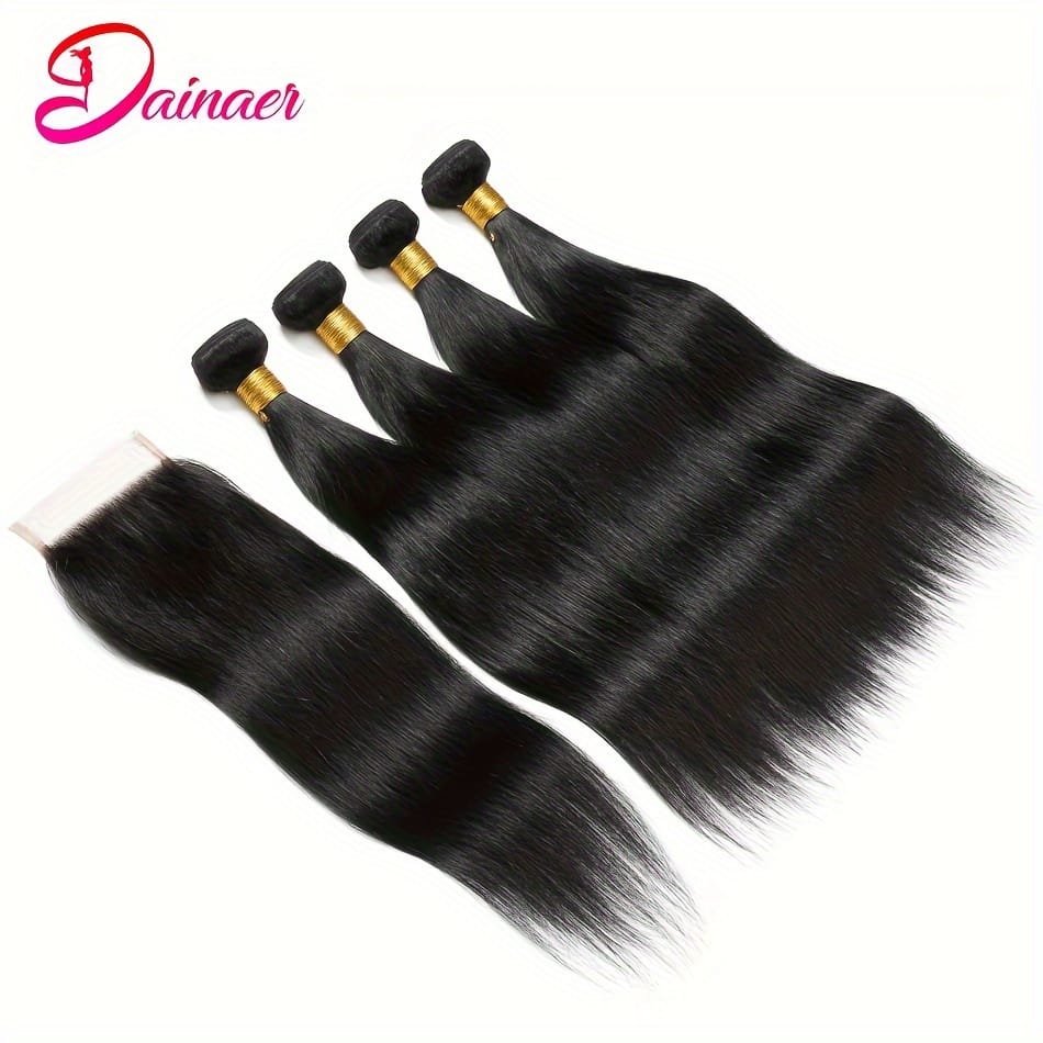 KissICON Kissicon Brazilian Straight Hair Bundles Lace Virgin Bra