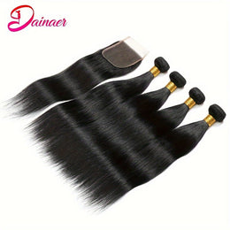 KissICON Kissicon Brazilian Straight Hair Bundles Lace Virgin Bra