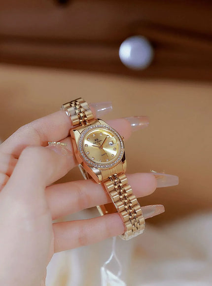 KissICON KissIcon BS Women Watch Calendar Quartz Steel Band