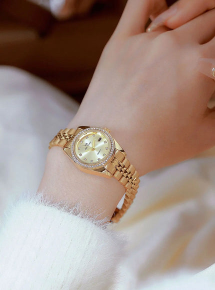 KissICON KissIcon BS Women Watch Calendar Quartz Steel Band