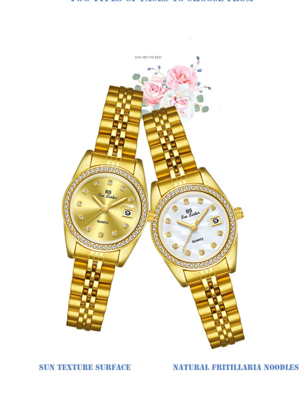 KissICON KissIcon BS Women Watch Calendar Quartz Steel Band