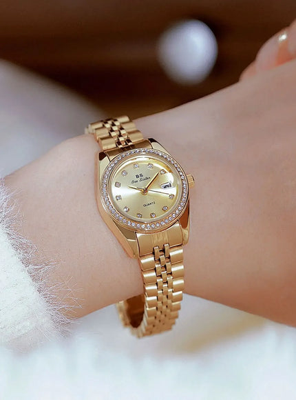KissICON KissIcon BS Women Watch Calendar Quartz Steel Band