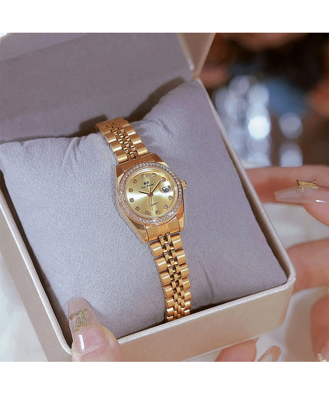 KissICON KissIcon BS Women Watch Calendar Quartz Steel Band
