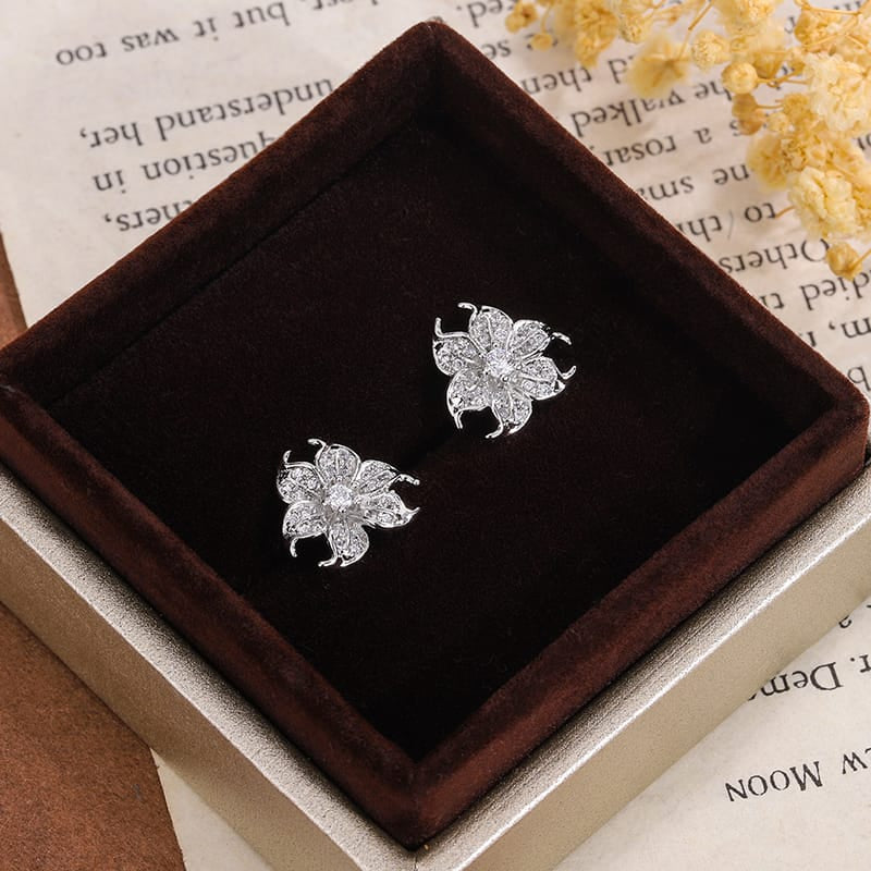KissICON KissIcon Charming Flower Earrings - Sparkling CZ Shine