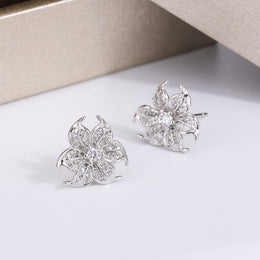 KissICON KissIcon Charming Flower Earrings - Sparkling CZ Shine