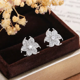 KissICON KissIcon Charming Flower Earrings - Sparkling CZ Shine