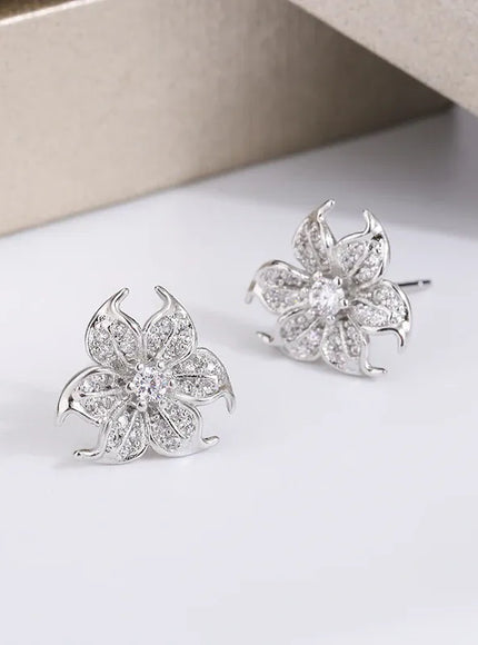 KissICON KissIcon Charming Flower Earrings - Sparkling CZ Shine