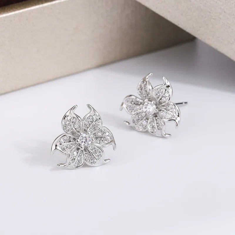 KissICON KissIcon Charming Flower Earrings - Sparkling CZ Shine