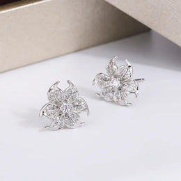 KissICON KissIcon Charming Flower Earrings - Sparkling CZ Shine