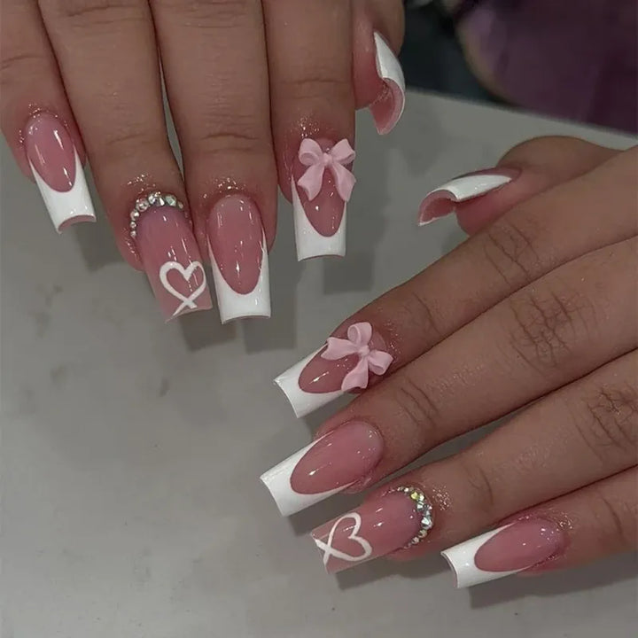 KissIcon Chic Bows Tie Press On Nails -