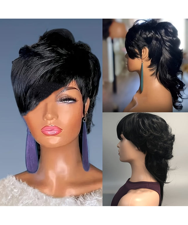 KissICON Kissicon Chic Mullet Pixie Wig Flattering Wave Ring