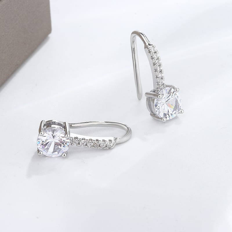 KissICON KissIcon Classic 925 Silver Plated Zircon Earrings - Shiny