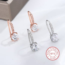 KissICON KissIcon Classic 925 Silver Plated Zircon Earrings - Shiny