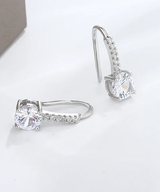 KissICON KissIcon Classic 925 Silver Plated Zircon Earrings - Shiny