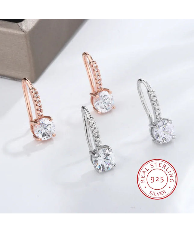 KissICON KissIcon Classic 925 Silver Plated Zircon Earrings - Shiny