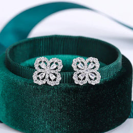 KissICON KissIcon Classic Clover Stud Earrings - Oval Zircon