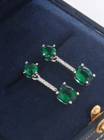 KissICON KissIcon Classic Emerald Fringe Earrings - Lux Shine