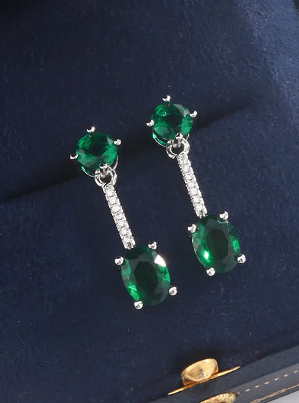 KissICON KissIcon Classic Emerald Fringe Earrings - Lux Shine