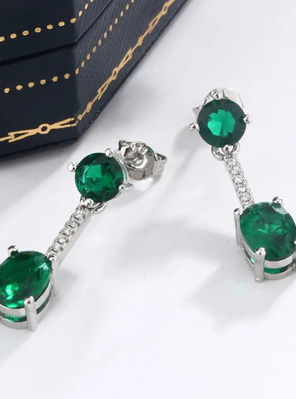 KissICON KissIcon Classic Emerald Fringe Earrings - Lux Shine