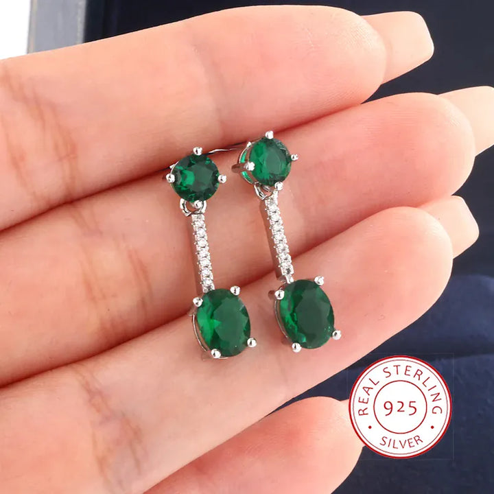 KissIcon Classic Emerald Fringe Earrings - Lux Shine