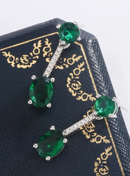 KissICON KissIcon Classic Emerald Fringe Earrings - Lux Shine
