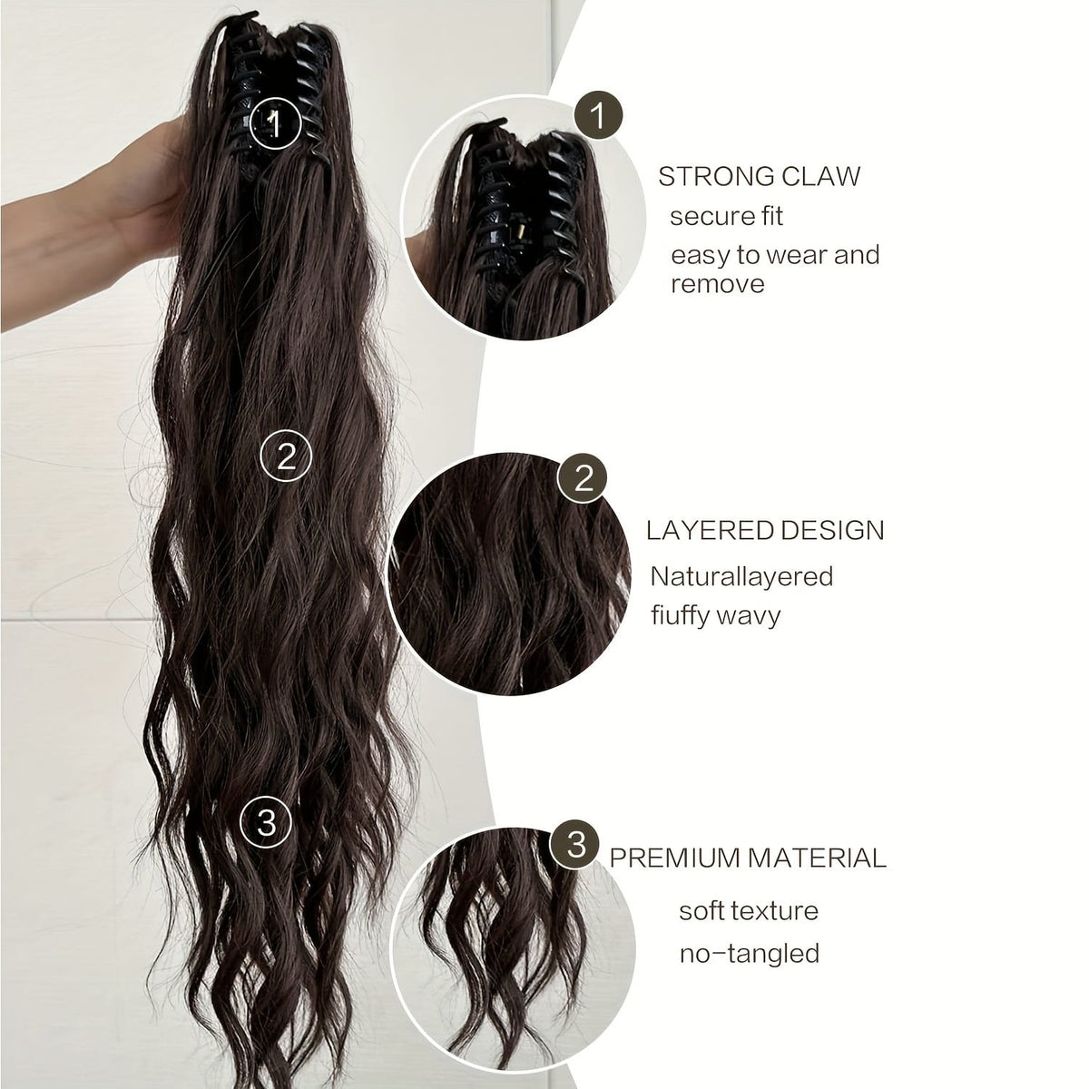 KissICON KissIcon Claw Ponytail 24 Inch Clip In -