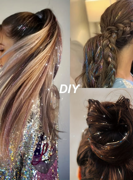 KissICON KissIcon Clip In Hair Tinsel TwelvePcs - Sparkly