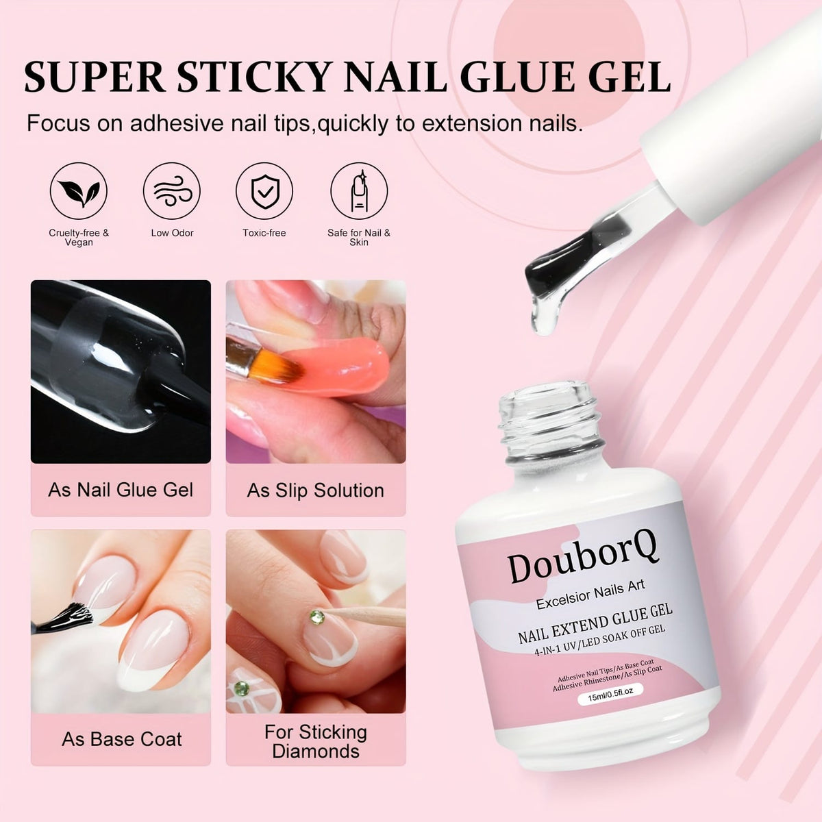 KissICON KissIcon Coffin Nail Tips Gel X Kit -