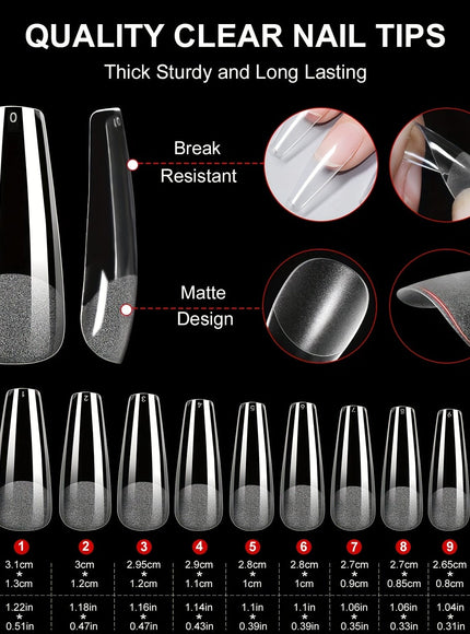 KissICON KissIcon Coffin Nail Tips Gel X Kit -