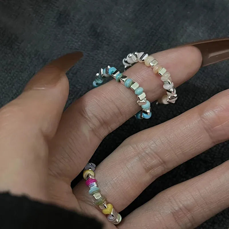 KissICON Kissicon Colorful Beaded Ring – Irregular Beads Gift