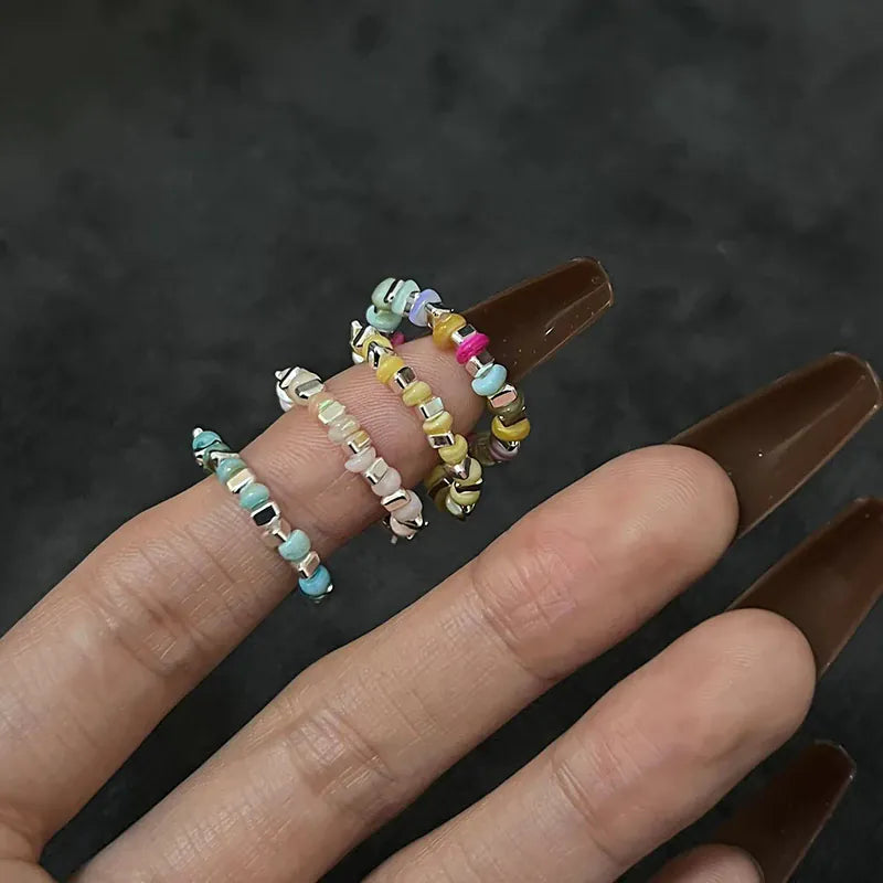 KissICON Kissicon Colorful Beaded Ring – Irregular Beads Gift