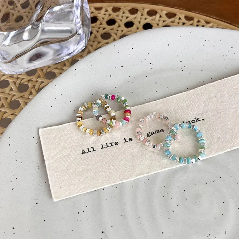 KissICON Kissicon Colorful Beaded Ring – Irregular Beads Gift