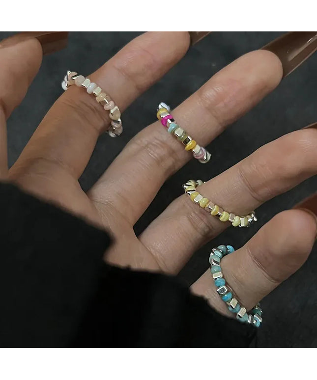 KissICON Kissicon Colorful Beaded Ring – Irregular Beads Gift
